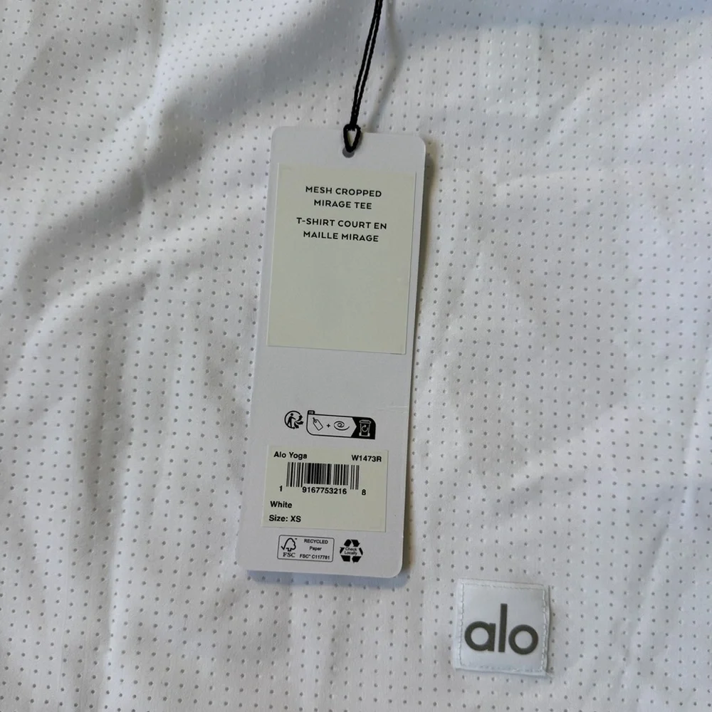 ALO Yoga Mesh Cropped Mirage Tee - Picture 5 of 11